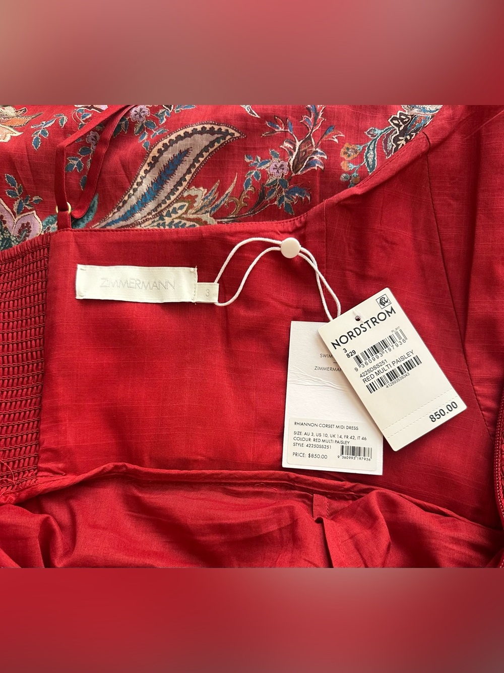 NWT $850 Zimmermann Rhiannon Paisley Print
Corset Dress Size AU 3 US 10 - Picture 11 of 17